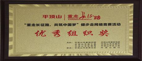 “重走長征路，共筑中國夢”健步走網(wǎng)絡(luò)競賽活動(dòng)優(yōu)秀組織獎(jiǎng)